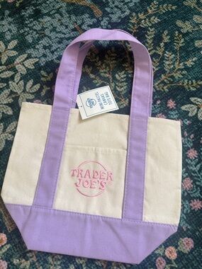 Trader Joe’s lavender mini tote bag- NWT